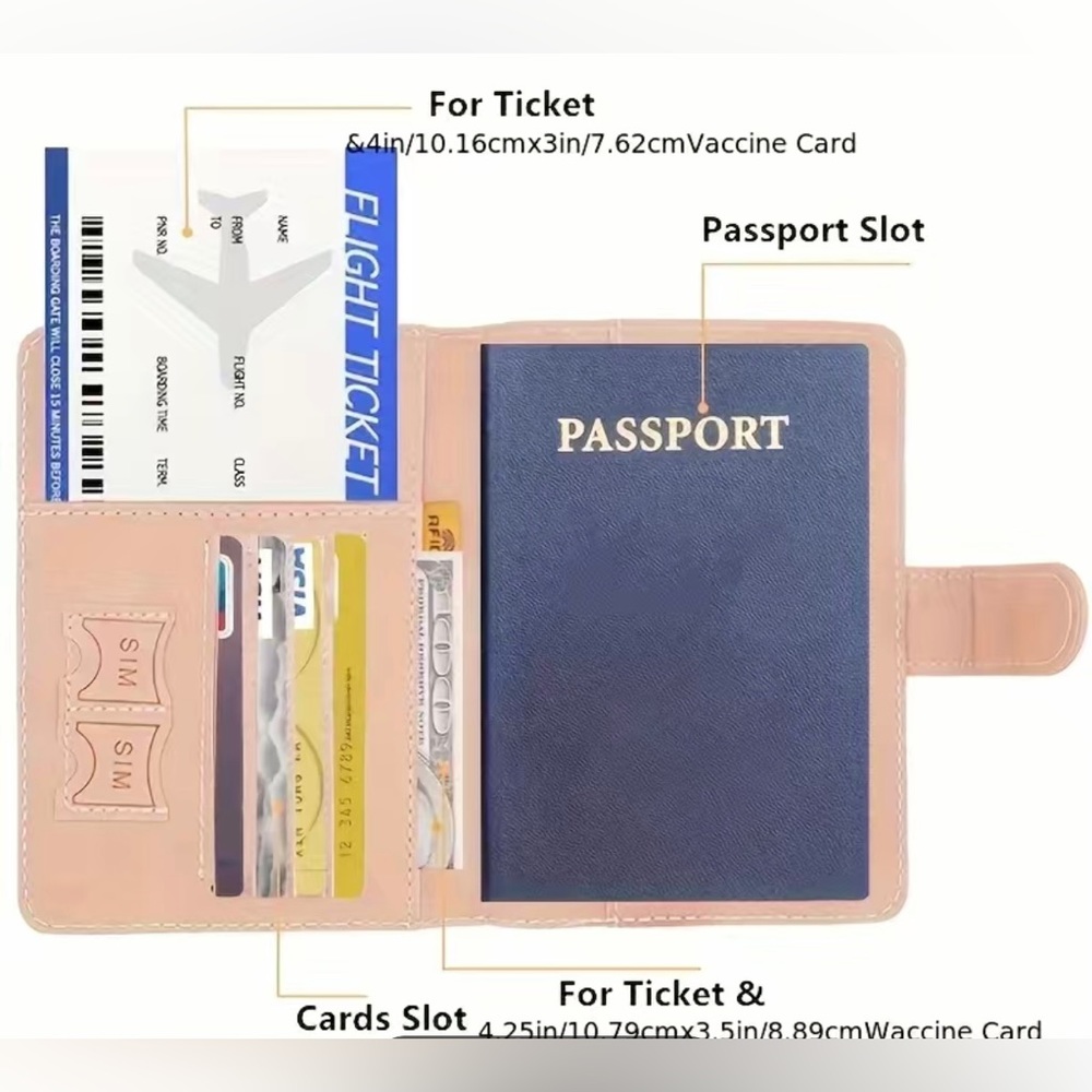 Brand New Elegant RFID Multifunctional Passport Bag, Soft PU Leather Wallet - Picture 5 of 6